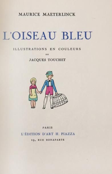 MAETERLINCK (Maurice) L'oiseau bleu.
Paris, Piazza, 1931.
In-8, demi maroquin bleu...