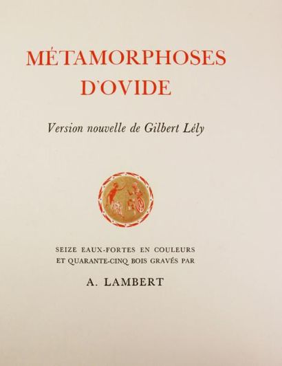 OVIDE Les métamorphoses.
Paris, Devambez, 1930.
Grand in-4° en feuilles, sous chemise...