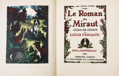 PERGAUD (L.) Le roman de Miraut chien de chasse.
Paris, Mornay, 1928.
In-8, broché,...