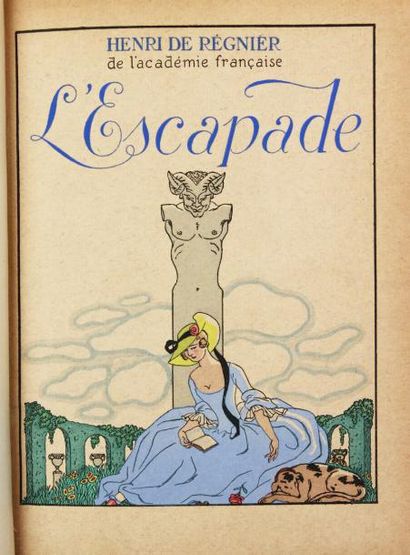 REGNIER (H. de) L'escapade.
Paris, Mornay, 1931.
In-8, demi-maroquin prune à coins,...