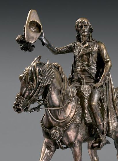 Jean-Léon GEROME (1824-1904) 
Bonaparte faisant son entrée au Caire
Bronze argenté...