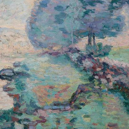 Armand GUILLAUMIN (1841-1927) 
Brouillard, sur les bords de la Creuse, 1908 (?)
Huile...