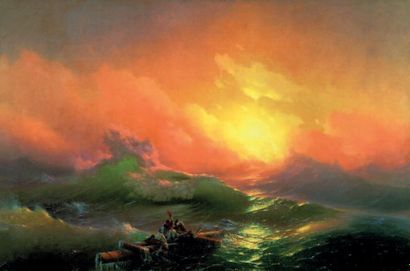 IVAN KONSTANTINOVICH AIVAZOVSKY Coucher de soleil à Yalta, 1880
Huile sur toile,...