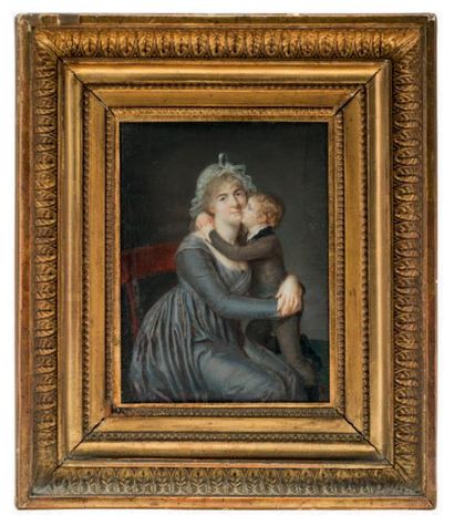 LOUISE CHACERÉE DE BEAUREPAIRE (VERS 1800) Madame Heguin et son fils Charles
Miniature
19...