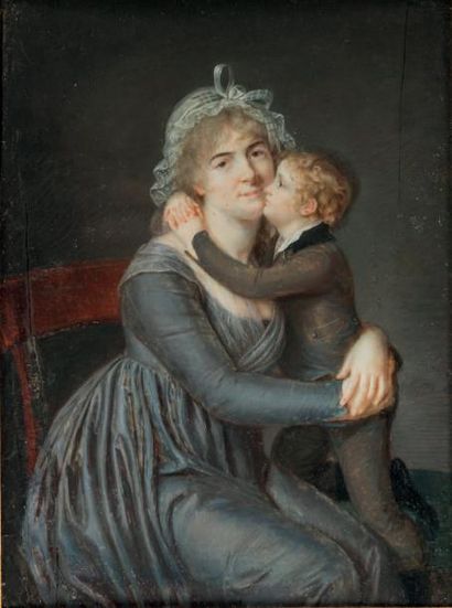 LOUISE CHACERÉE DE BEAUREPAIRE (VERS 1800) Madame Heguin et son fils Charles
Miniature
19...