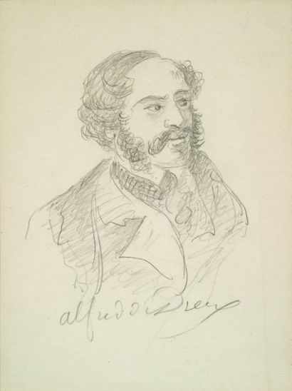 Alfred de DREUX (Paris 1810-1860) Autoportrait
Crayon noir
19 x 14 cm
Signé en bas...