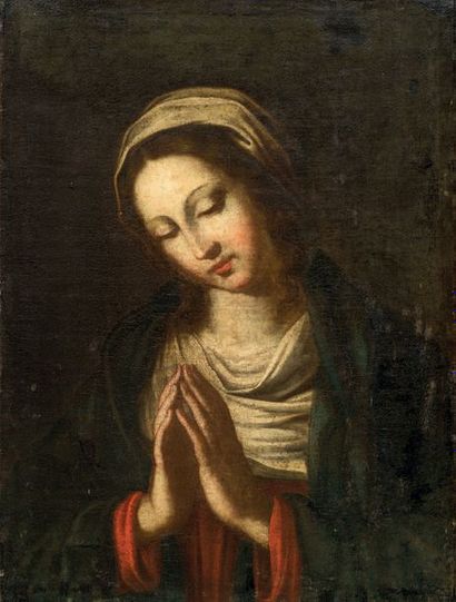 Ecole italienne du XVIIe siècle Vierge en prière
Toile
66 x 49 cm
Usures