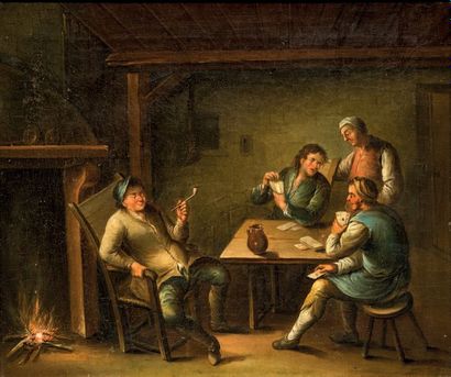 École Allemande du XVIIIe siècle Joueurs de cartes dans une auberge
Toile
27,5 x...