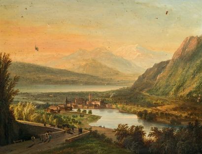 AUGUSTO FERRI (BOLOGNE 1829 - PESARO 1895) Paysage d'Italie
Toile
55,5 x 73 cm
A...