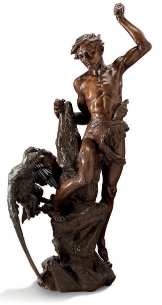 D'APRÈS ALPHONSE LÉON GERMAINTHILL (1873-1925) Jupiter
Bronze à patine doré et brune...