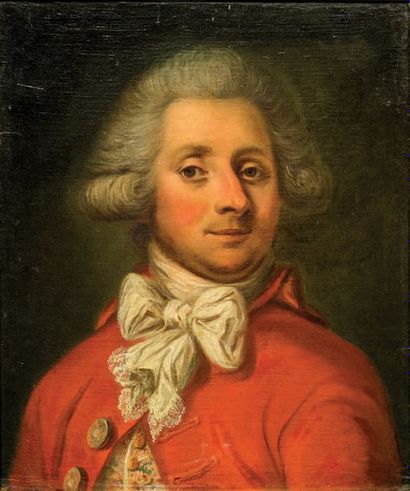 École FRANÇAISE du XVIIIe siècle Portrait d'homme redingote
Huile sur toile
52,5...