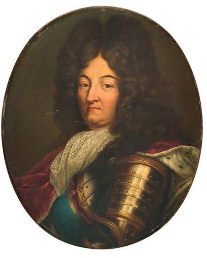 ÉCOLE FRANÇAISE DU XIXE SIÈCLE, D'APRÈS HYACINTHE RIGAUD Portrait de Louis XIV en...