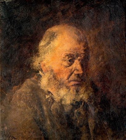 ATTRIBUÉ À JOZEF ISRAELS (1824-1911) Tête de vieil homme
Sur sa toile d'origine
39...
