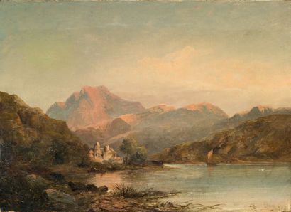 École Française du XIXe siècle Paysage de montagne
Sur sa toile d'origine
26 x 36,5...