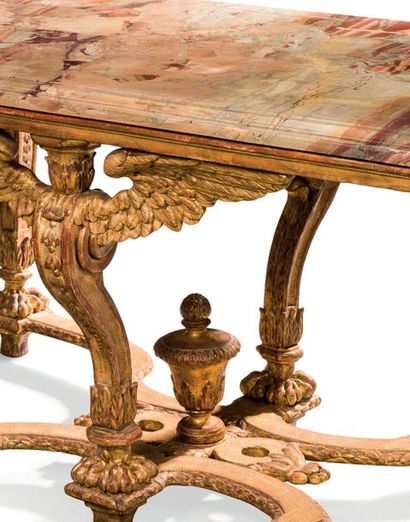 null TABLE DE MILIEU LOUIS XIV
Cette exceptionnelle table de milieu en chêne sculpté...