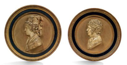 ATELIER DE JOSEPH CHINARD (1756-1813) Portraits d'un général et d'une révolutionnaire
Paire...