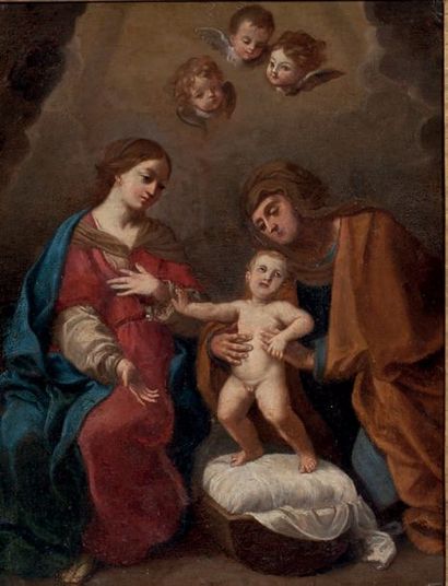 École PROVENCALE vers 1660 La Vierge avec saint Anne et l'Enfant
Jésus
Cuivre
35...