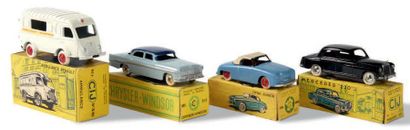 CIJ Lot de 4 petites voitures dans leur boîte d'origine:
- Panhard Dyna Junior, capote...