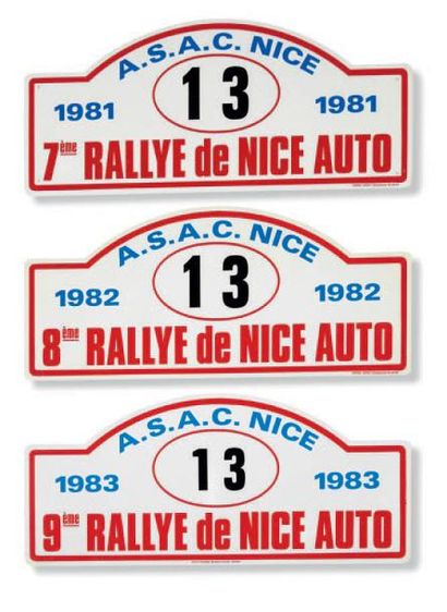 null RALLYE DE NICE
Lot de 22 plaques de rallye des éditions 1981 à 1991
Bon éta...