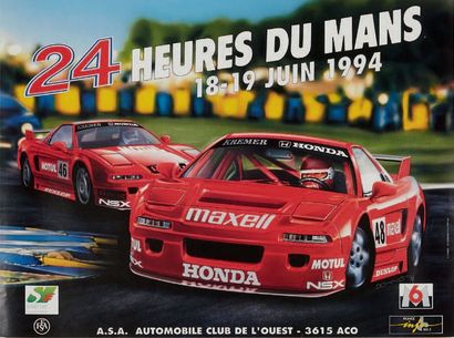  24 HEURES DU MANS Lot de 5 affcihes des éditions 1992, 1993, 1994, 1995 et 1996...