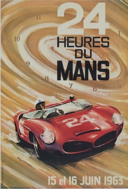 24 HEURES DU MANS 1963 Affiche originale...