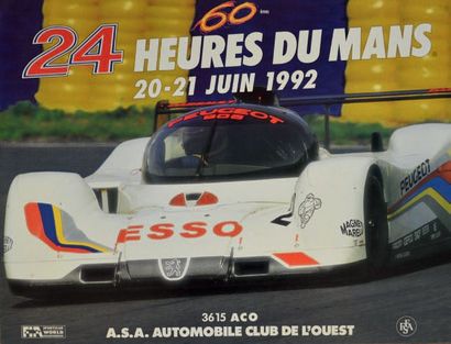 null 24 HEURES DU MANS Lot de 11 affiches originales des éditions 1990, 1991, 1992,...