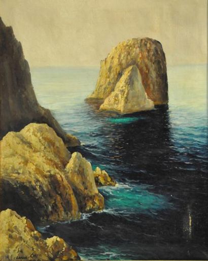 Michele FREDERICO (1844-1966) 
Capri
Huile sur toile, signée et située en bas à gauche
50...