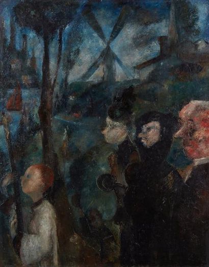 Edouard Joseph GOERG (1893-1969) 
Personnages
Huile sur toile signée en bas au milieu,...