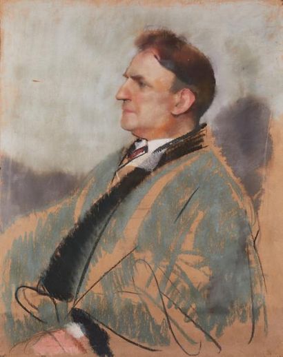 Attribué à Lucien Victor GUIRAND DE SCÉVOLA 
Etude d'homme
Pastel sur toile 91.5...