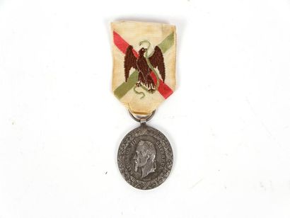 null France Médaille du Mexique, 1862-1863. Argent, ruban brodé.
