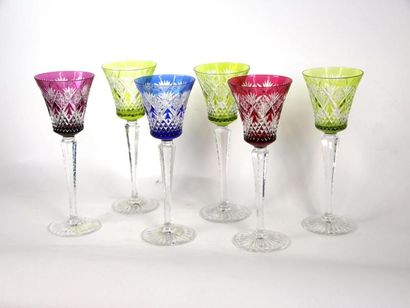 null SAINT-LOUIS

Partie de service composé de six verres en cristal taillé et teinté

H:...