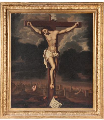 ECOLE DU XVIIe SIÈCLE Crucifixion
Huile sur toile
93 x 81 cm