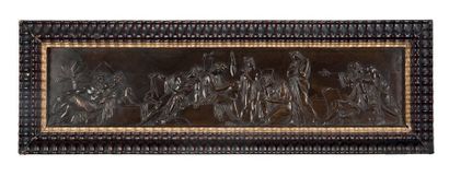 BARTHÉLEMY FRANÇOIS CHARDIGNY (1757-1813) Bas relief en bronze à patine brune figurant...