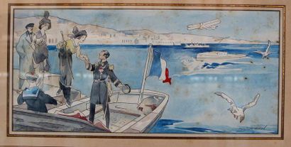 null Félix Armand Jobbé Duval (1821-1889)

Elégantes embarquant en rade de Toulon

Aquarelle...