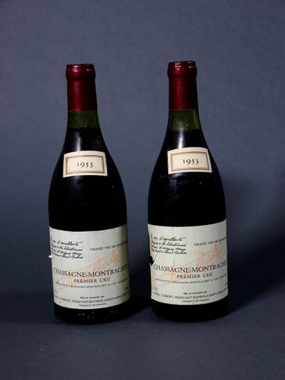 null 2 B CHASSAGNE-MONTRACHET Rouge (1er Cru) 1 e.l.a; 1 e.a. Raoul Clerget 1953...