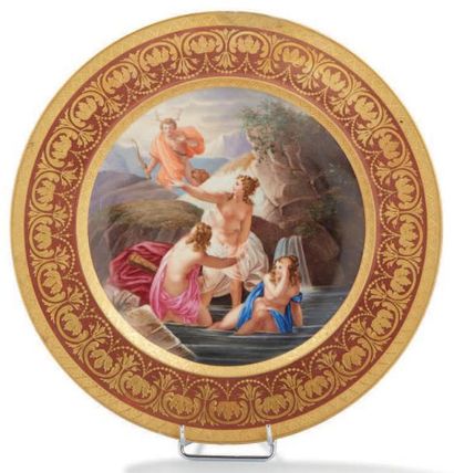 VIENNE Assiette en porcelaine «Saint
Hubert»
Fin du XIXe siècle Diam: 25 cm