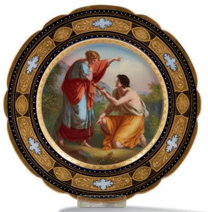 VIENNE Assiette en porcelaine à décor d'une scène mythologique
Vers 1900
Diamètre:...