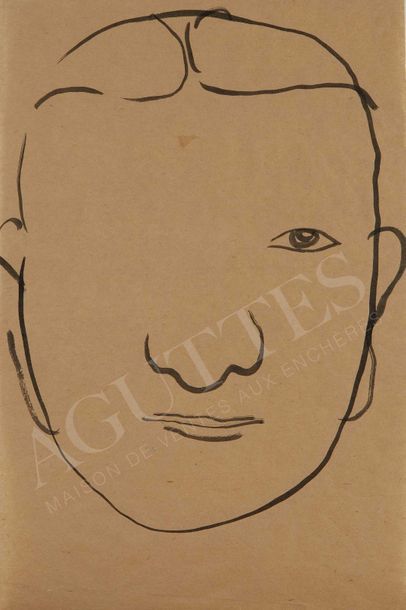 SANYU (1901-1966) Autoportrait
Encre sur papier, signée en bas à droite
29.5 x 19.5...