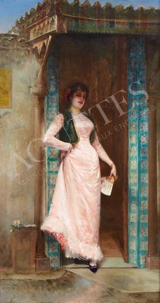 Edouard RICHTER (1844-1913) Espagnole dans un décor mauresque, circa 1880
Huile sur...