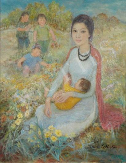 LE THI LUU (1911-1988) 
Jeune mère, 
circa 1984

Huile sur toile, signée en bas à...