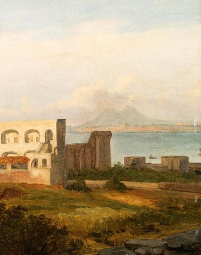Jean-Charles-Joseph REMOND (Paris 1795 - 1875) Vue prise dans l'île Ischia, près...