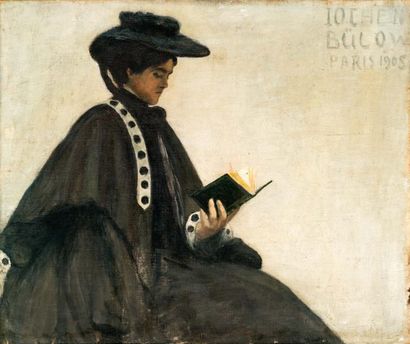 IOCHEN BULOW Femme lisant
Huile sur toile
71 x 82 cm
Signée, située et datée Paris...