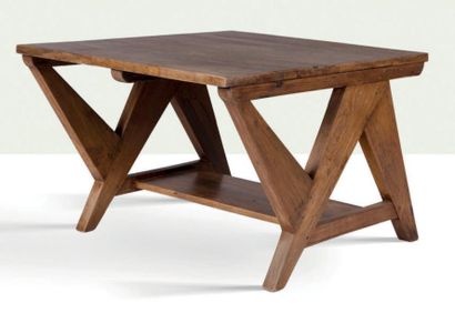 Pierre Jeanneret (1896-1967) Table
Teck
40 x 59 x 55 cm.
Circa 1960

Coffee table
Teak-veneered...