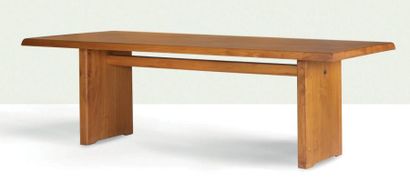 Pierre CHAPO (1927-1986) Table T14D Orme, metal
73 x 224 x 86 cm.
1980

Dining table
Elm,...