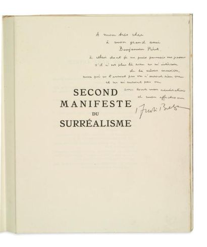 Dali / BRETON (André) Second Manifeste du Surréalisme.
Frontispice de Salvador Dali....