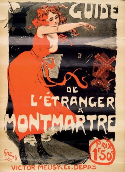 GRÜN Guide de l'Étranger à Montmartre. Victor Meusy, éd.
Depas. 63 x 45 NE.
