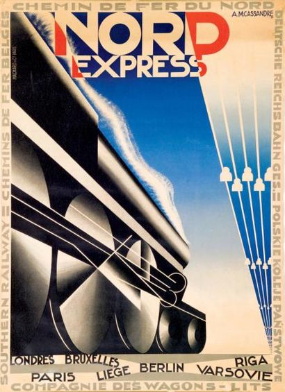 A.M. CASSANDRE, 1927 NORD EXPRESS - Compagnie des Wagons-Lits. Imp. Hachard & Cie...
