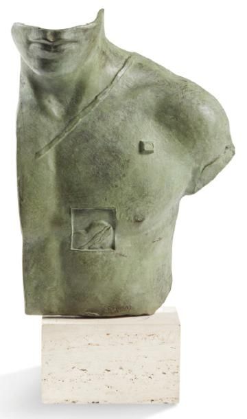 Igor MITORAJ (1944-2014) 
Asclepios
Bronze à patine verte, signé en bas à droite...