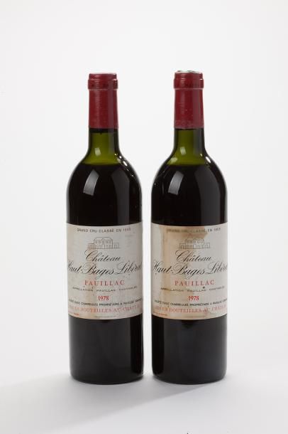 null 2 bouteilles Château Haut Bages Libéral - Pauilllac GCC 1978