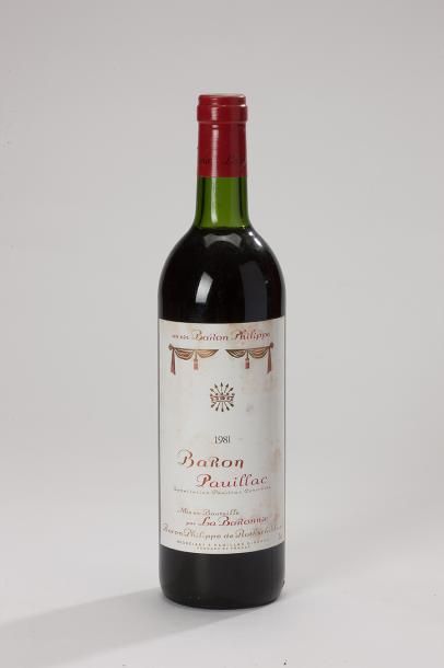 null 11 bouteilles Baron Pauillac - Pauillac AOC - étiquettes lég. Sales 1981